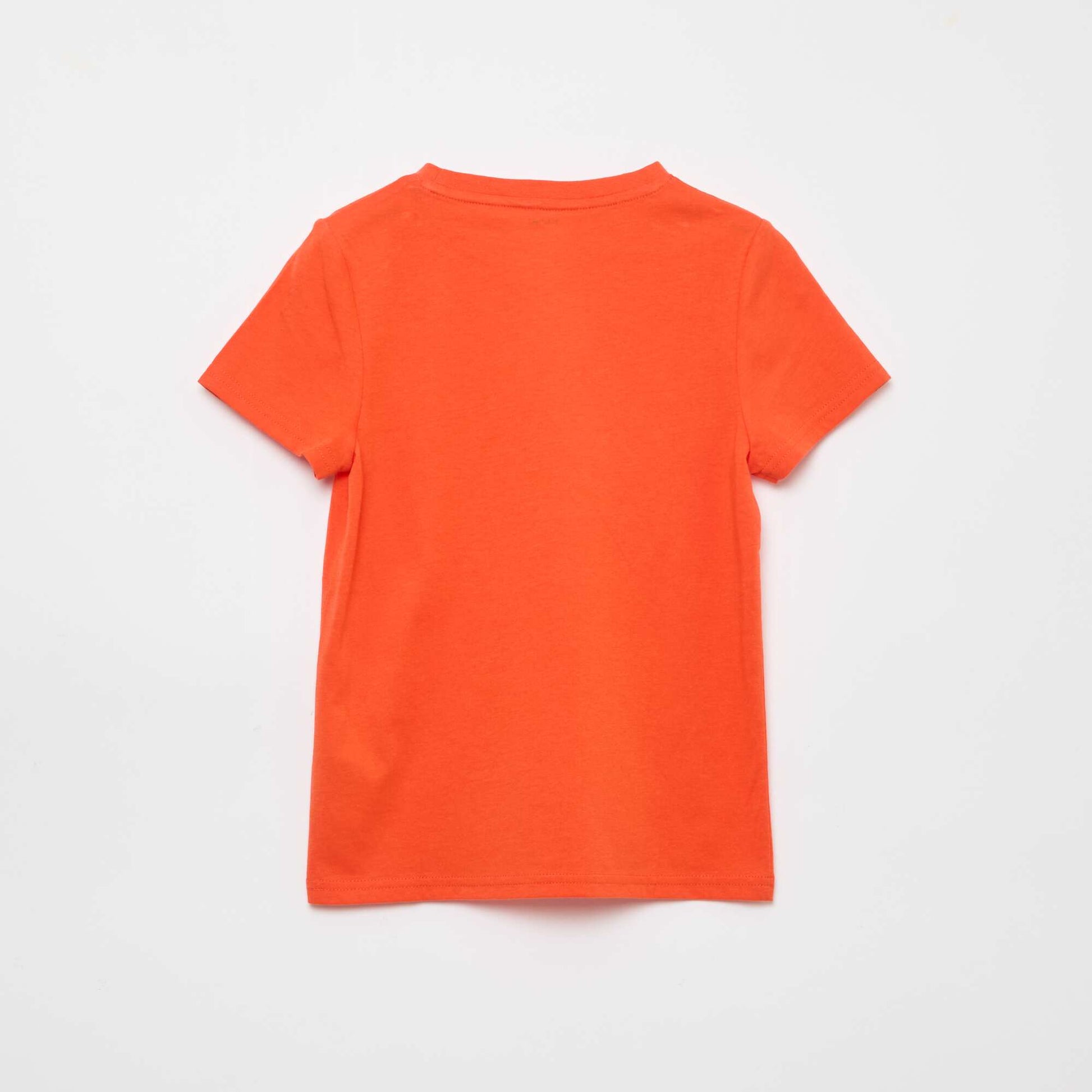 Basic plain jersey T-shirt ORANGE