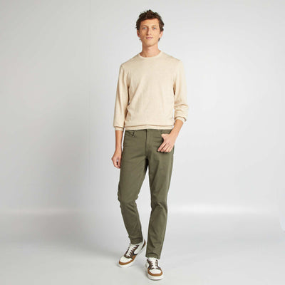 Slim 5-pocket chinos - L32 KHAKI
