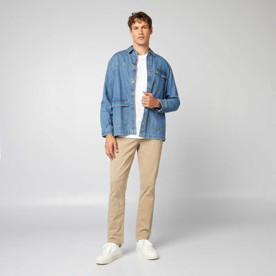 Slim Fit 5-Pocket Chinos - L32 BEIGE