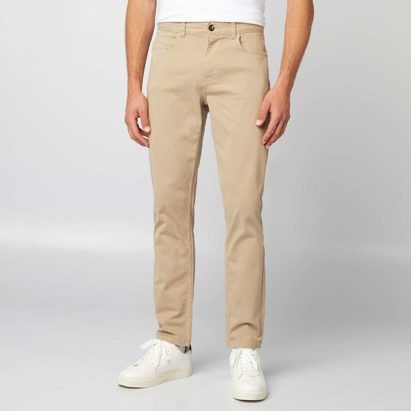 Slim Fit 5-Pocket Chinos - L32 BEIGE