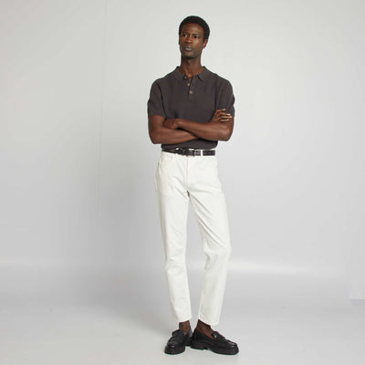 Slim 5-pocket chinos - L32 WHITE