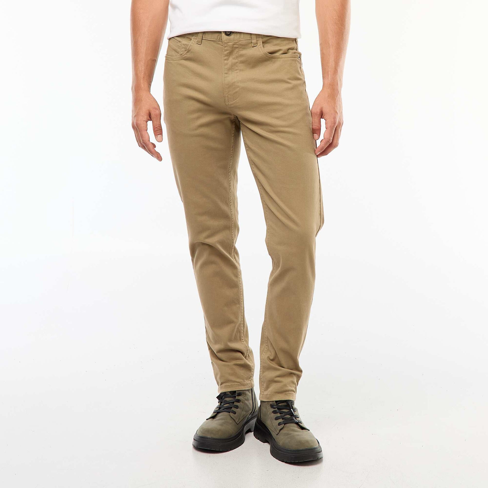 Slim 5-pocket chinos - L32 BEIGE