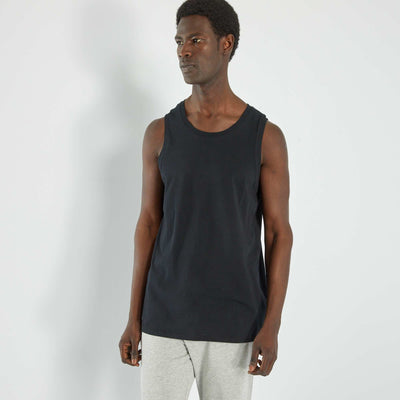 Plain sleeveless pyjama top BLACK