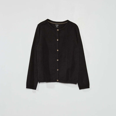 Fine knit cardigan BLACK
