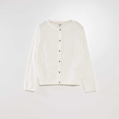 Fine knit cardigan WHITE