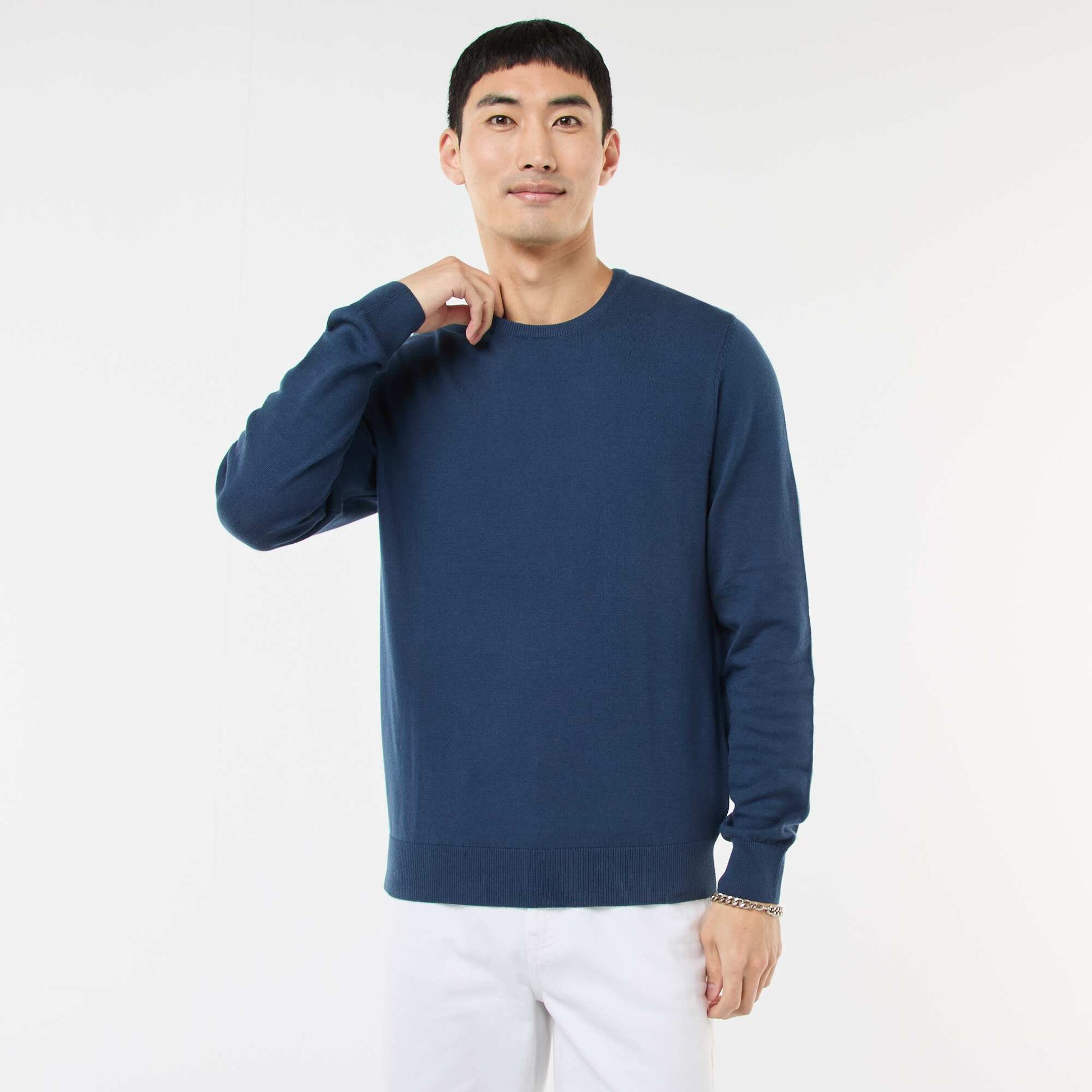 Round neck sweater BLUE
