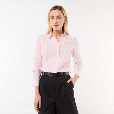Fitted shirt with cutaway collar PINK
