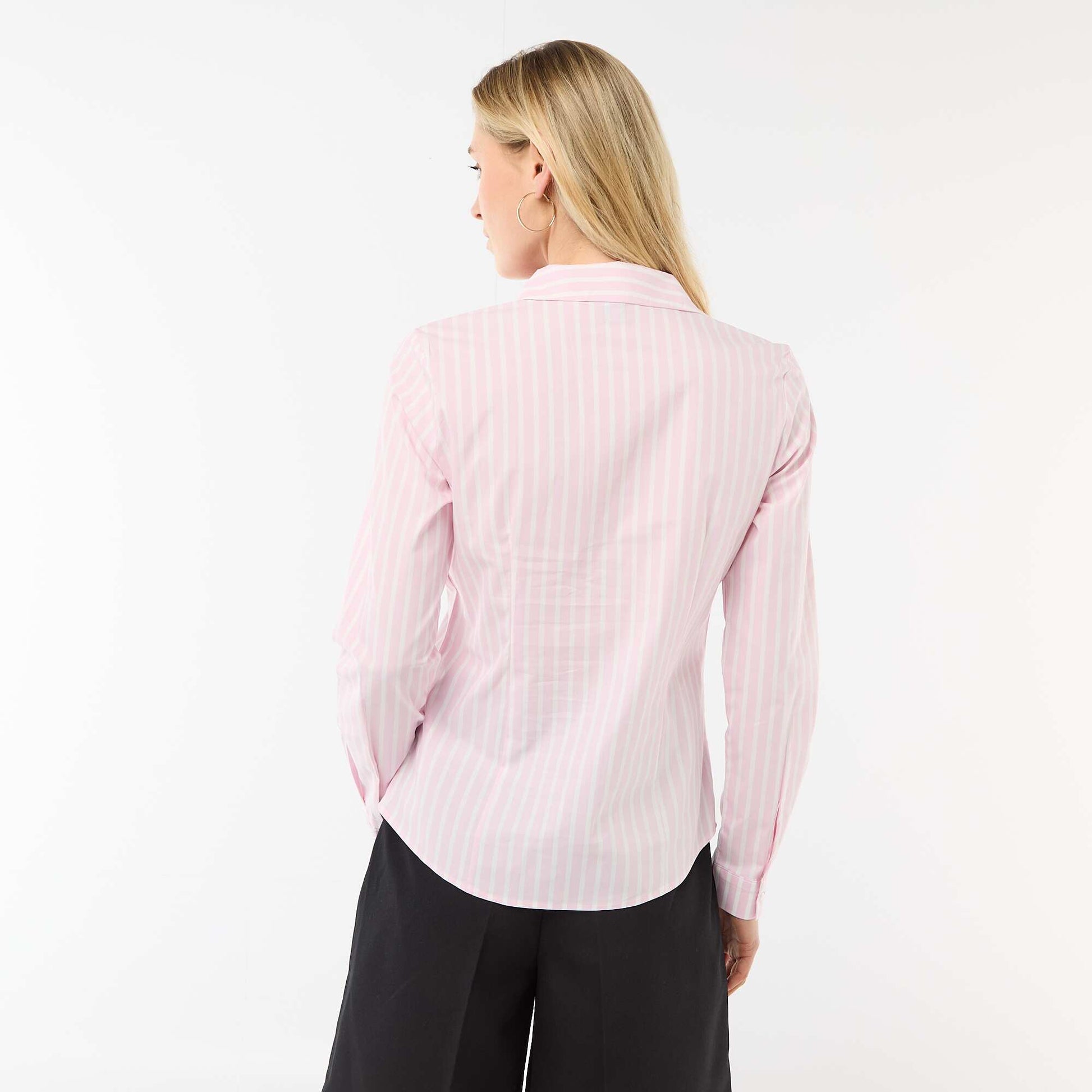 Fitted shirt with cutaway collar PINK