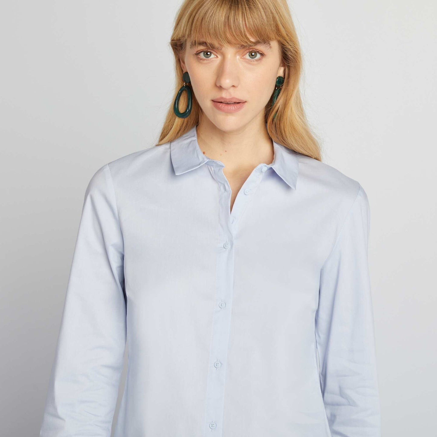Fitted shirt with cutaway collar BLUE